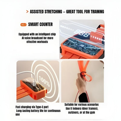 Pull-Up Assist Band with Smart Counter Voice Feedback & Rep Counter Fitness Band - Groffit